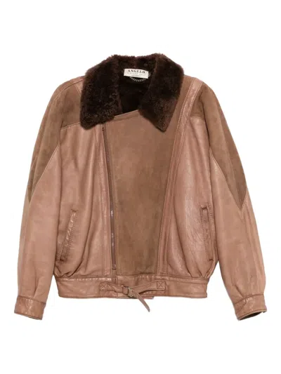 Pre-owned A.n.g.e.l.o. Vintage Cult 1980s Leather Jacket In Brown