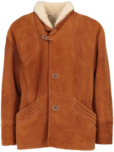 Pre-owned A.n.g.e.l.o. Vintage Cult 1980s  Shearling-collar Jacket In 橘色