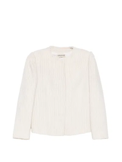 Pre-owned A.n.g.e.l.o. Vintage Cult 1980s Ribbed-knit Jacket In Neutral