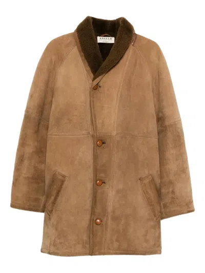 Pre-owned A.n.g.e.l.o. Vintage Cult 1980s Shearling Coat In Brown