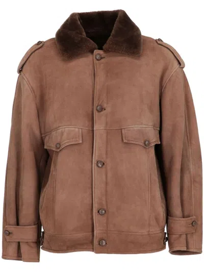 Pre-owned A.n.g.e.l.o. Vintage Cult 1980s Shearling Coat In Brown