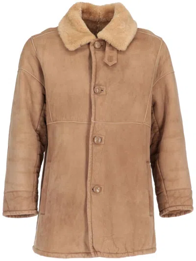 Pre-owned A.n.g.e.l.o. Vintage Cult 1980s Sheepskin Coat In Neutrals