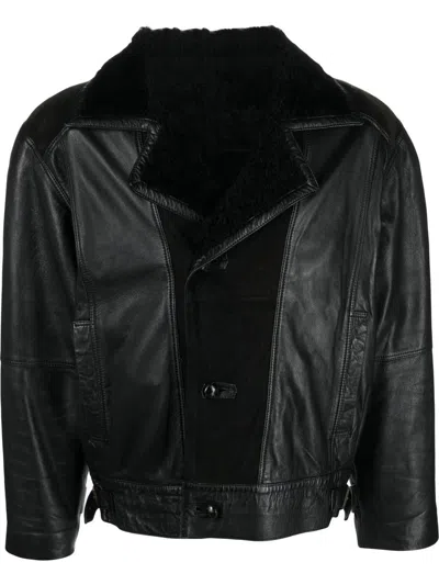 Pre-owned A.n.g.e.l.o. Vintage Cult 1980s Sheepskin Jacket In Black