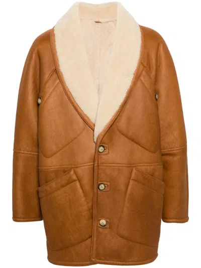 Pre-owned A.n.g.e.l.o. Vintage Cult 1980s Single-breasted Coat In Brown