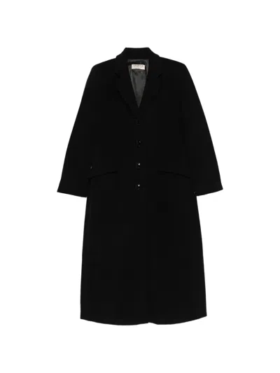 Pre-owned A.n.g.e.l.o. Vintage Cult 1980s Single-breasted Wool Coat In Black