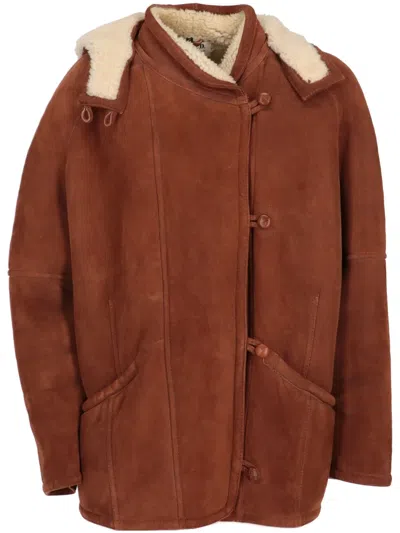 Pre-owned A.n.g.e.l.o. Vintage Cult 1980s Suede Coat In 褐色