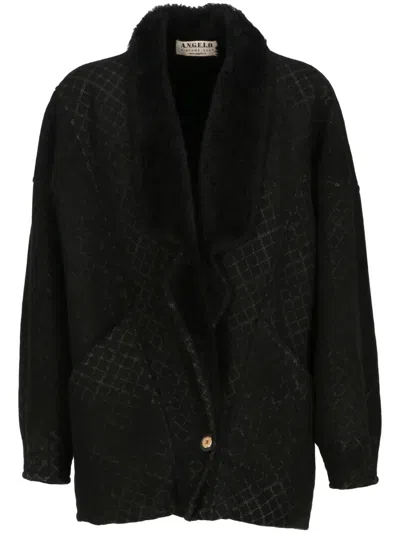 Pre-owned A.n.g.e.l.o. Vintage Cult 1980s Suede Coat In Black