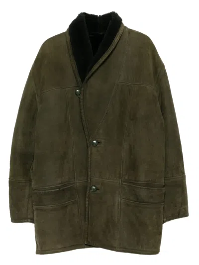 Pre-owned A.n.g.e.l.o. Vintage Cult 1980s Suede Coat In Green