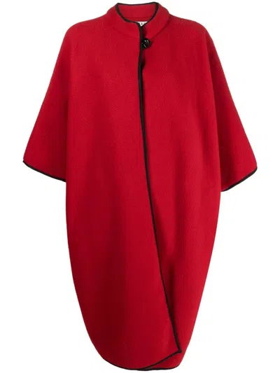 Pre-owned A.n.g.e.l.o. Vintage Cult 1980s Wide-sleeve Single-breasted Coat In Red