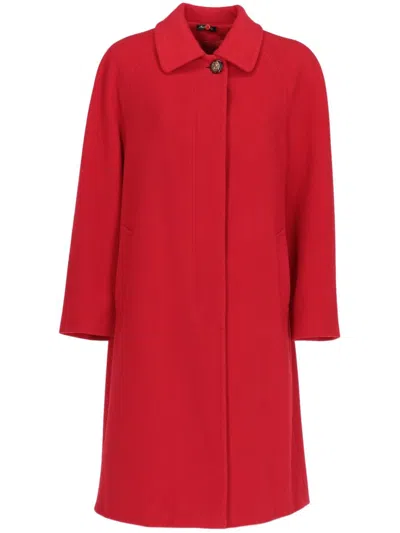 Pre-owned A.n.g.e.l.o. Vintage Cult 1980s Wool-cashmere Coat In Red