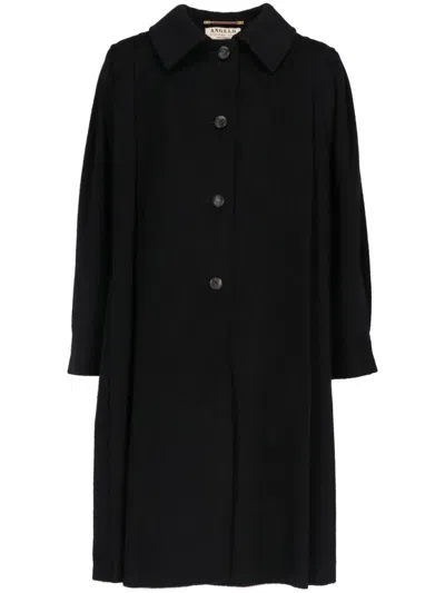 Pre-owned A.n.g.e.l.o. Vintage Cult 1980s Wool Coat In Black
