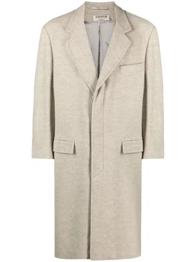 Pre-owned A.n.g.e.l.o. Vintage Cult 1990 Single-breasted Wool Coat In Light Grey