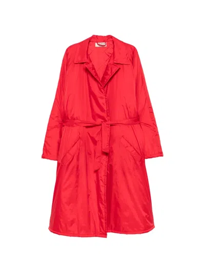 Pre-owned A.n.g.e.l.o. Vintage Cult 1990s Belted Padded Coat In Red