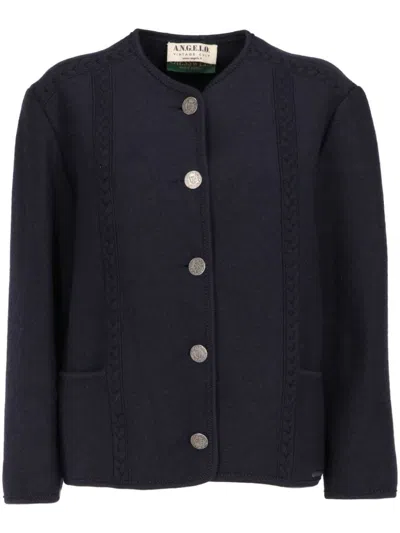 Pre-owned A.n.g.e.l.o. Vintage Cult 1990s Braided-trim Jacket In Blue