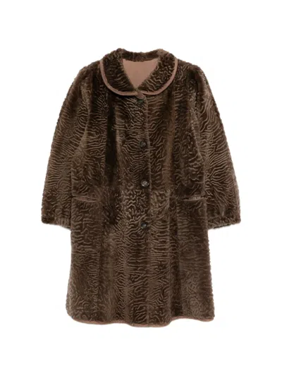 Pre-owned A.n.g.e.l.o. Vintage Cult 1990s Button-up Coat In Brown