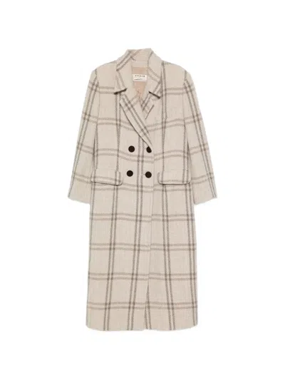 Pre-owned A.n.g.e.l.o. Vintage Cult 1990s Check-pattern Double-breasted Coat In Neutral