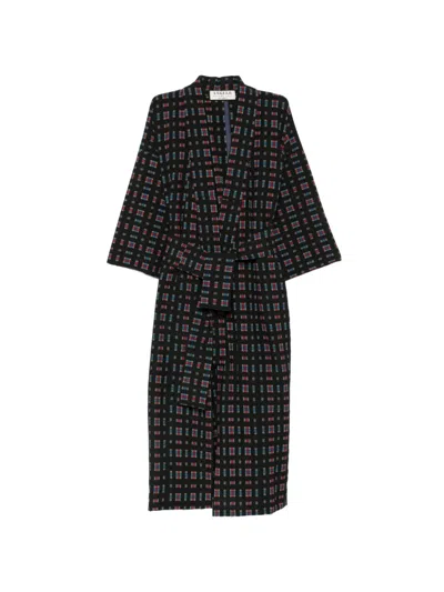 Pre-owned A.n.g.e.l.o. Vintage Cult 1990s Check-pattern Kimono In Black