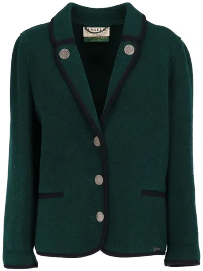 Pre-owned A.n.g.e.l.o. Vintage Cult 1990s Contrasting-trim Jacket In Green
