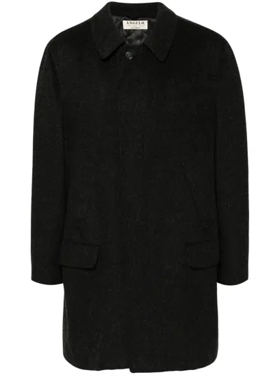 Pre-owned A.n.g.e.l.o. Vintage Cult 1990s Cut-away Collar Multi-pocket Coat In Grey