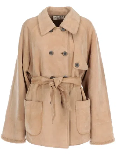 Pre-owned A.n.g.e.l.o. Vintage Cult 1990s Double-breasted Jacket In 褐色
