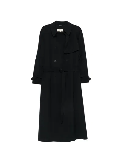 Pre-owned A.n.g.e.l.o. Vintage Cult 1990s Double-breasted Belted Trench Coat In Blue