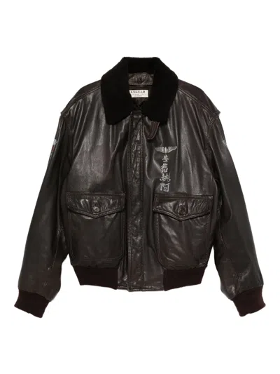 Pre-owned A.n.g.e.l.o. Vintage Cult 1990s Faux-fur Collar Jacket In Brown