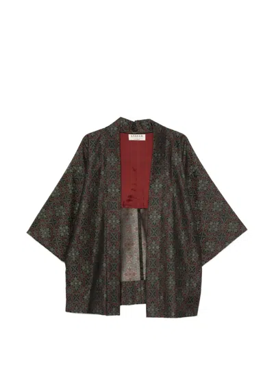 Pre-owned A.n.g.e.l.o. Vintage Cult 1990s Geometric-print Kimono In Black