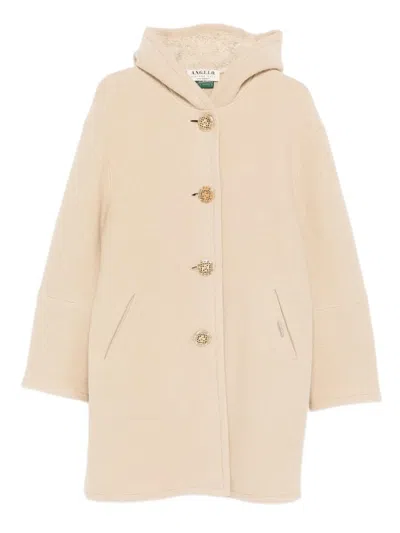 Pre-owned A.n.g.e.l.o. Vintage Cult 1990s Hooded Coat In Neutral