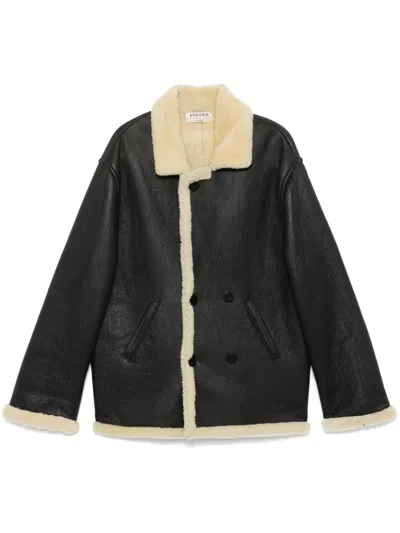 Pre-owned A.n.g.e.l.o. Vintage Cult 1990s Leather Coat In Grey