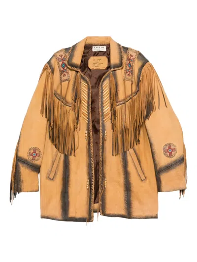 Pre-owned A.n.g.e.l.o. Vintage Cult 1990s Leather Jacket In Brown