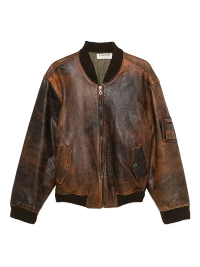 Pre-owned A.n.g.e.l.o. Vintage Cult 1990s Leather Jacket In Brown