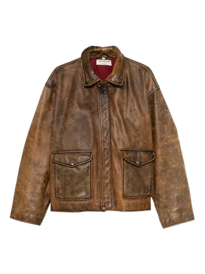 Pre-owned A.n.g.e.l.o. Vintage Cult 1990s Leather Jacket In Brown