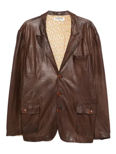 Pre-owned A.n.g.e.l.o. Vintage Cult 1990s Leather Jacket In Brown