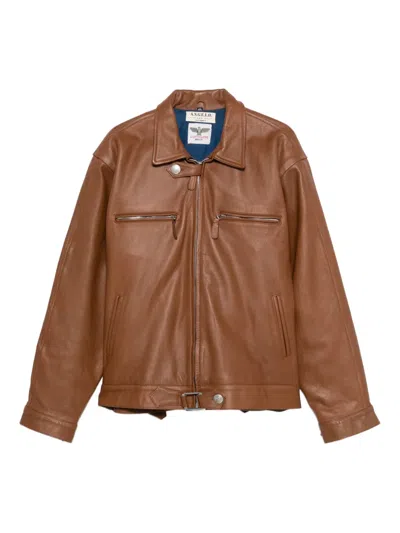 Pre-owned A.n.g.e.l.o. Vintage Cult 1990s Leather Jacket In Brown
