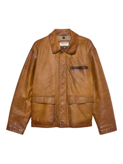 Pre-owned A.n.g.e.l.o. Vintage Cult 1990s Leather Jacket In Brown