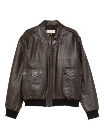 Pre-owned A.n.g.e.l.o. Vintage Cult 1990s Leather Jacket In Brown