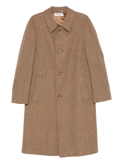 Pre-owned A.n.g.e.l.o. Vintage Cult 1990s Mélange-effect Coat In Brown