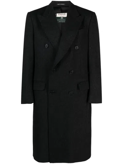 Pre-owned A.n.g.e.l.o. Vintage Cult 1990s  Double-breasted Coat In Grey