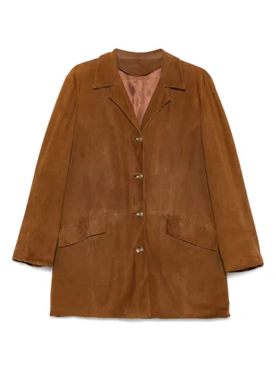 Pre-owned A.n.g.e.l.o. Vintage Cult 1990s  Suede Jacket In Brown