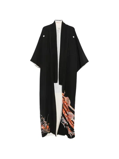 Pre-owned A.n.g.e.l.o. Vintage Cult 1990s Printed Kimono In Black