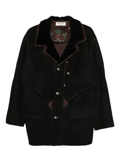 Pre-owned A.n.g.e.l.o. Vintage Cult 1990s Shearling-trim Jacket In Black