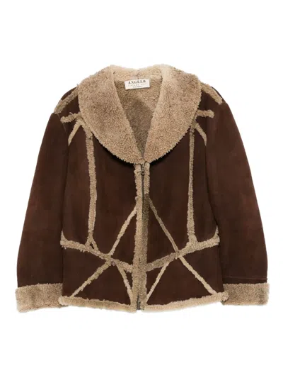 Pre-owned A.n.g.e.l.o. Vintage Cult 1990s Shearling-trim Jacket In Brown