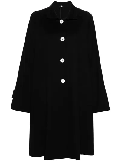 Pre-owned A.n.g.e.l.o. Vintage Cult 1990s Single-breasted Wool Coat In Black