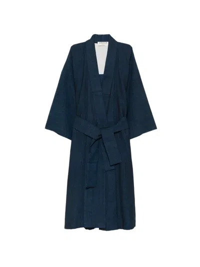 Pre-owned A.n.g.e.l.o. Vintage Cult 1990s Tie-fastening Kimono In Blue