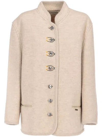 Pre-owned A.n.g.e.l.o. Vintage Cult 1990s Virgin-wool Coat In Neutrals