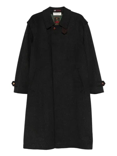 Pre-owned A.n.g.e.l.o. Vintage Cult 1990s Wool Blend Single-breasted Coat In Black
