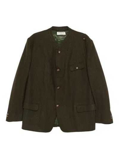 Pre-owned A.n.g.e.l.o. Vintage Cult 1990s Wool Bomber Jacket In Green