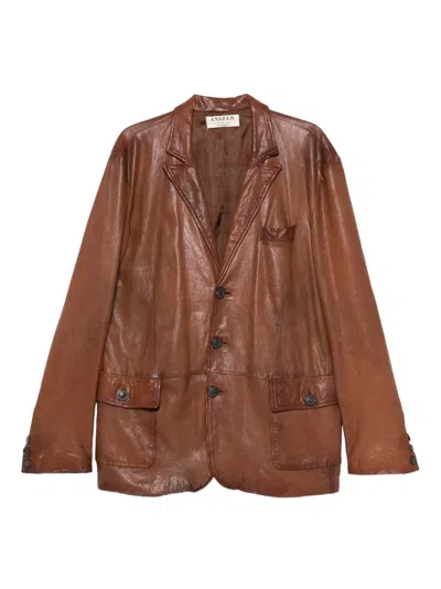 Pre-owned A.n.g.e.l.o. Vintage Cult 2000s Buttoned Pocket Jacket In Brown
