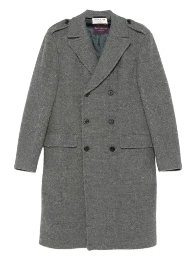 Pre-owned A.n.g.e.l.o. Vintage Cult 2000s Double-breasted Cashmere Coat In Gray