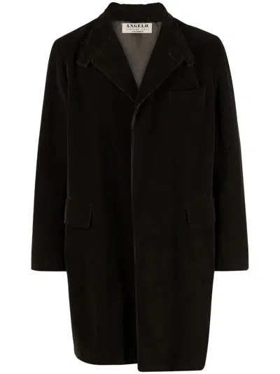 Pre-owned A.n.g.e.l.o. Vintage Cult 2000s Stand-up Collar Corduroy Coat In Brown